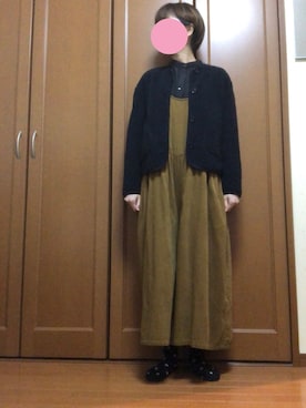 「フリース」｜「アイテム（オールインワン・サロペット）」を使った、すずめさん（レディース・160cm）の秋コーディネート