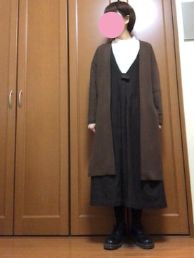 「ドクターマーチン3ホール」｜「アイテム（ジャケット/アウター）」を使った、すずめさん（レディース・160cm）の冬コーディネート