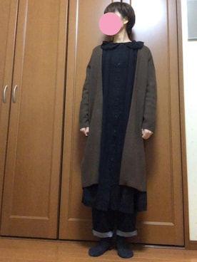 「お仕事コーデ」｜「アイテム（シャツワンピース）」を使った、すずめさん（レディース・160cm）の秋コーディネート