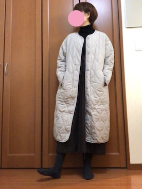 「UNIQLO（ユニクロ）のエクストラファインメリノリブタートルネックセーター（長袖）（ニット/セーター）」を使った、すずめさん（レディース・160cm）の冬コーディネート