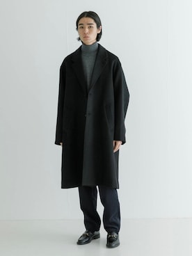 「アイテム（チェスターコート）」を使った、智哉さん（メンズ・177cm）の冬コーディネート