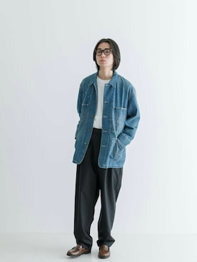 「アイテム（デニムジャケット）」を使った、智哉さん（メンズ・177cm）の夏コーディネート