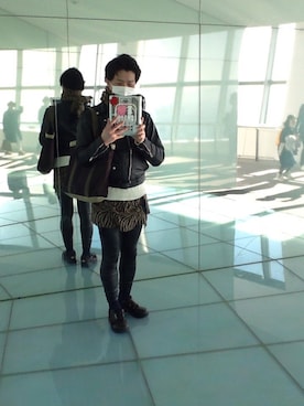 「アイテム（ライダースジャケット）」を使った、takamitsu watanabeさん（メンズ・176cm・40代）の秋コーディネート