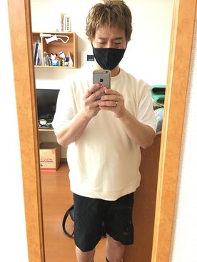「PLUS ONE（プラスワン）のアイテム」を使った、takamitsu watanabeさん（メンズ・176cm）の夏コーディネート