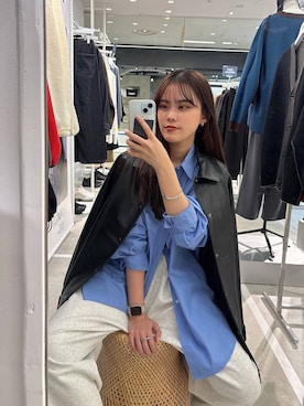 「アイテム（ライダースジャケット）」を使った、kuboさん（レディース・161cm）の秋コーディネート