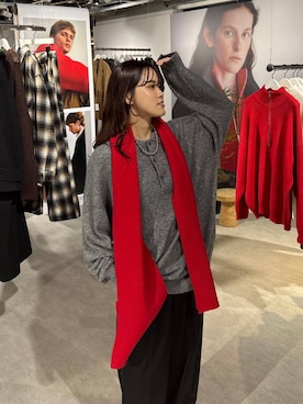 「アイテム（マフラー）」を使った、kuboさん（レディース・161cm）の秋コーディネート