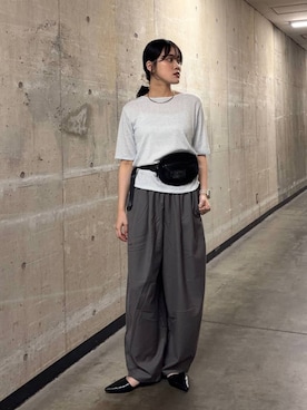 「LOWRYS FARM（ローリーズファーム）のラインストーンプルオーバーＳＳ 1045217（T Shirts、ブルー系）」を使った、kuboさん（レディース・161cm）の夏コーディネート