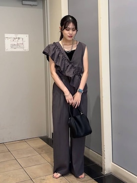 「アイテム（サロペット/オーバーオール）」を使った、kuboさん（レディース・161cm）の秋コーディネート