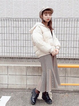 「チェック柄に恋してる」｜「アイテム（その他シューズ）」を使った、じんももさん（レディース・152cm）の冬コーディネート
