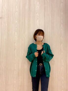 「OZOC（オゾック）のアイテム（パンツ）」を使った、chinepiさん（レディース・155cm）の秋コーディネート