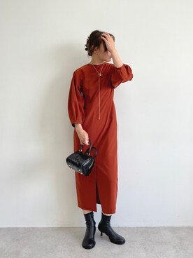 「EMMEL REFINES（エメルリファインズ）のアイテム（アクセサリー）」を使った、katochさん（レディース・168cm）の秋コーディネート