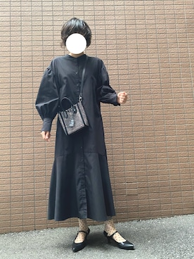 「SENSE OF PLACE by URBAN RESEARCH（センスオブプレイスバイアーバンリサーチ）のアイテム（シャツワンピース）」を使った、sandaisandaiさん（レディース・159cm）の冬コーディネート