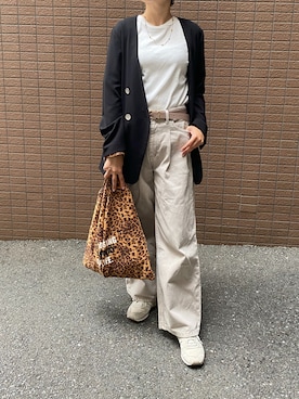 「アイテム（ノーカラージャケット）」を使った、sandaisandaiさん（レディース・159cm）の秋コーディネート