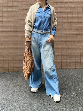 「アイテム（ストール/ショール）」を使った、sandaisandaiさん（レディース・159cm）の秋コーディネート