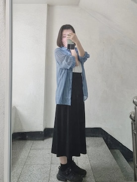 「NET（ネット）のアイテム（ジャケット/アウター）」を使った、tldems67さん（レディース・158cm）の夏コーディネート