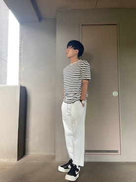 「マリンコーデ」｜「アイテム（アナログ腕時計）」を使った、zowさん（メンズ・168cm）の夏コーディネート