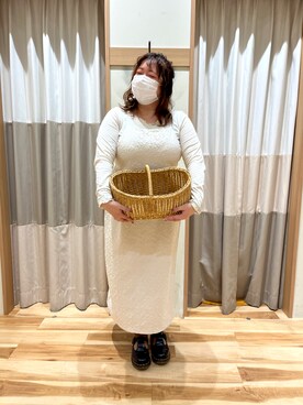 「Samansa Mos2（サマンサ モスモス）のインナー付花柄ジャカードキャミワンピース（ワンピース）」を使った、‎◌𓈒𓐍30𓈒 𓂂𓏸さん（レディース・155cm）の冬コーディネート