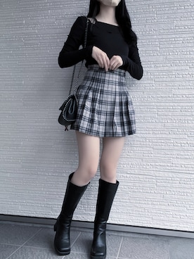 「韓国好きな人と繋がりたい」｜「アイテム（ブーツ）」を使った、𝙉𝙀𝙊 ♡さん（レディース・157cm）の秋コーディネート