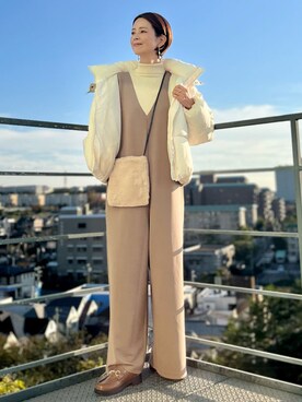 「HONEYSUCKLE ROSE（ハニーサックルローズ）のアイテム（ブルゾン）」を使った、chihoさん（レディース・166cm）の秋コーディネート