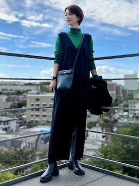 「HONEYSUCKLE ROSE（ハニーサックルローズ）のアイテム（その他アウター）」を使った、chihoさん（レディース・166cm）の秋コーディネート