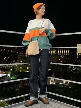 「HONEYSUCKLE ROSE（ハニーサックルローズ）のアイテム（帽子）」を使った、chihoさん（レディース・166cm）の秋コーディネート