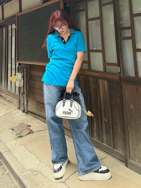 「Shoes in Closet（シューズインクローゼット）の厚底 プラットフォーム プレート付 コートタイプ コンビカラー スニーカー 2428（スニーカー、ブラック系）」を使った、ゆうかさん（レディース・159cm）の秋コーディネート