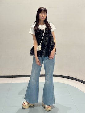 「w closet（ダブルクローゼット）のアイテム」を使った、アベさん（レディース・163cm）の夏コーディネート