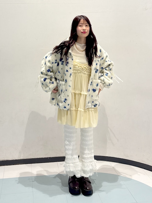 花柄ボアラインブルゾン（ブルゾン）｜w closet（ダブルクローゼット