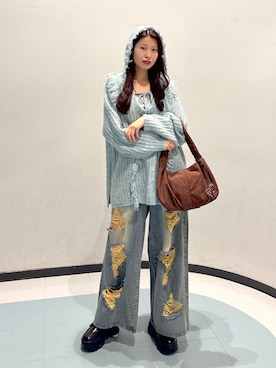 「w closet（ダブルクローゼット）のアイテム」を使った、アベさん（レディース・163cm）の秋コーディネート