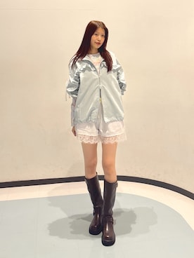 「アイテム（ミリタリージャケット）」を使った、アベさん（レディース・164cm）の秋コーディネート
