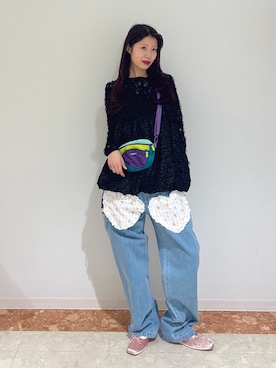 「w closet（ダブルクローゼット）のアイテム（Tシャツ/カットソー）」を使った、アベさん（レディース・163cm）の秋コーディネート