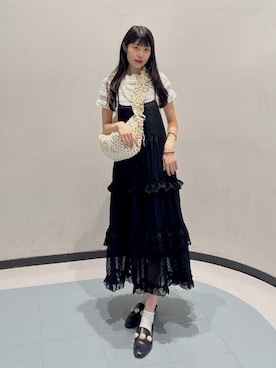 「w closet（ダブルクローゼット）のアイテム（Tシャツ/カットソー）」を使った、アベさん（レディース・163cm）の夏コーディネート