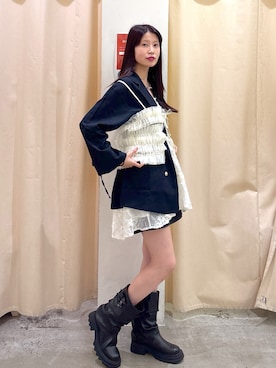「w closet（ダブルクローゼット）のアイテム」を使った、アベさん（レディース・163cm）の秋コーディネート