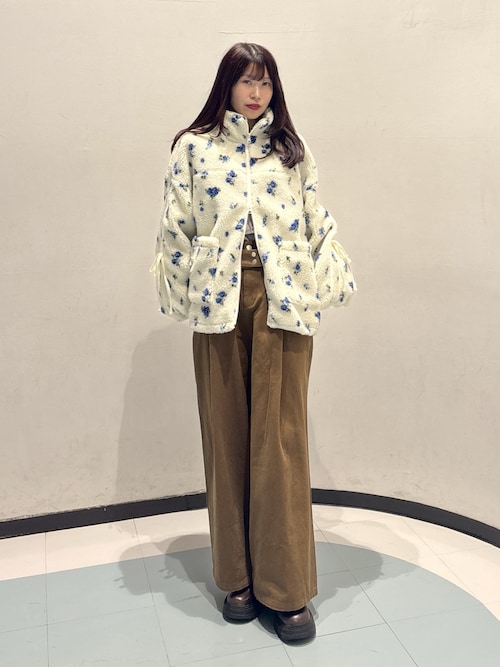 セール】花柄ボアラインブルゾン（ブルゾン）｜w closet（ダブル