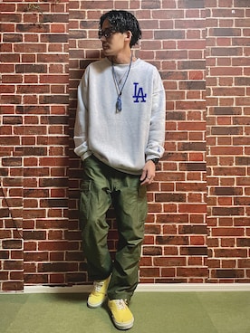 「BACK NUMBER（バックナンバー）のアイテム（カーゴパンツ）」を使った、駿。さん（メンズ・169cm）の秋コーディネート