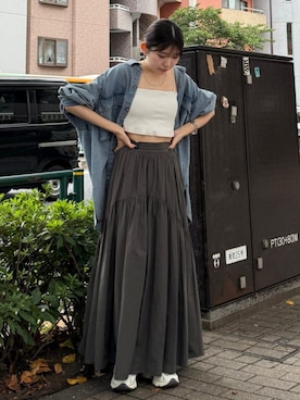 「Ungrid（アングリッド）のアイテム（シャツ/ブラウス）」を使った、多田詩音さん（レディース・152cm）の秋コーディネート