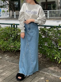 ungrid デニムスカート Ungrid スカート ポケットリメイクデニムロングスカート
