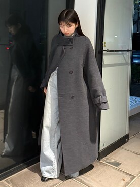 「Ungrid（アングリッド）のアイテム（その他アウター）」を使った、多田詩音さん（レディース・152cm）の冬コーディネート