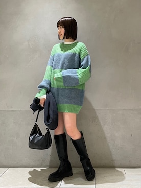 「Ungrid（アングリッド）のアイテム（マフラー）」を使った、多田詩音さん（レディース・152cm）の冬コーディネート