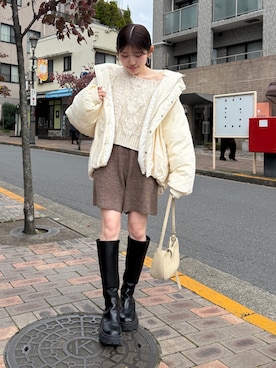 「アイテム（ブルゾン）」を使った、多田詩音さん（レディース・152cm）の秋コーディネート