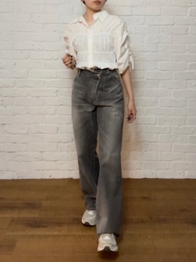 「リメイクデニム」｜「アイテム（トップス）」を使った、多田詩音さん（レディース・152cm）の夏コーディネート