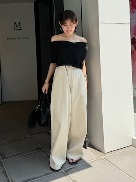 「アイテム（キーホルダー）」を使った、多田詩音さん（レディース・152cm）の夏コーディネート