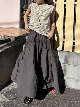「Ungrid（アングリッド）のアイテム（スカート）」を使った、多田詩音さん（レディース・152cm）の夏コーディネート