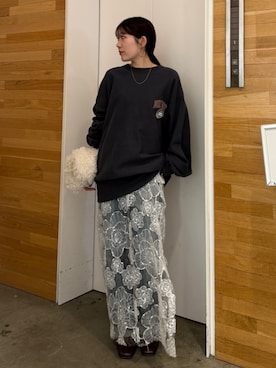 「レーススカート」｜多田詩音さん（レディース・152cm）の秋コーディネート