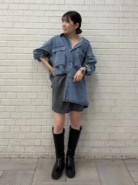 「Ungrid（アングリッド）のアイテム（シャツ/ブラウス）」を使った、多田詩音さん（レディース・152cm）の秋コーディネート