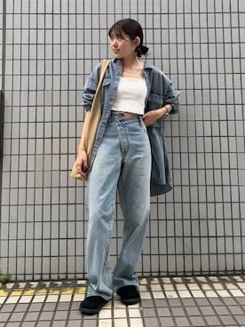 「Ungrid（アングリッド）のアイテム（トートバッグ）」を使った、多田詩音さん（レディース・152cm）の秋コーディネート