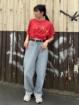 「テーパードデニム」｜多田詩音さん（レディース・152cm）の夏コーディネート