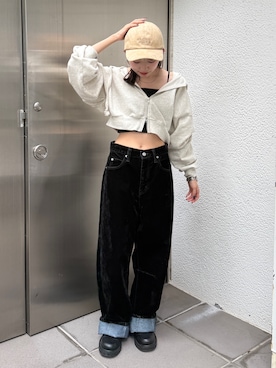 「アイテム（キャップ）」を使った、多田詩音さん（レディース・152cm）の秋コーディネート