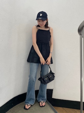 「アイテム（キャミソール）」を使った、多田詩音さん（レディース・152cm）の夏コーディネート