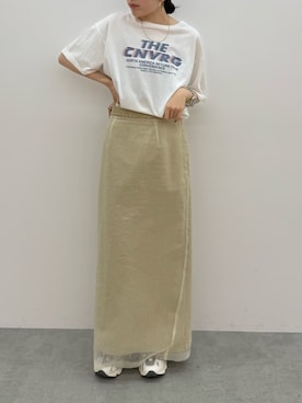 「Ungrid（アングリッド）のアイテム」を使った、多田詩音さん（レディース・152cm）の夏コーディネート
